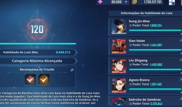 Conta Solo Leveling Arise END GAME 8,8M de Poder