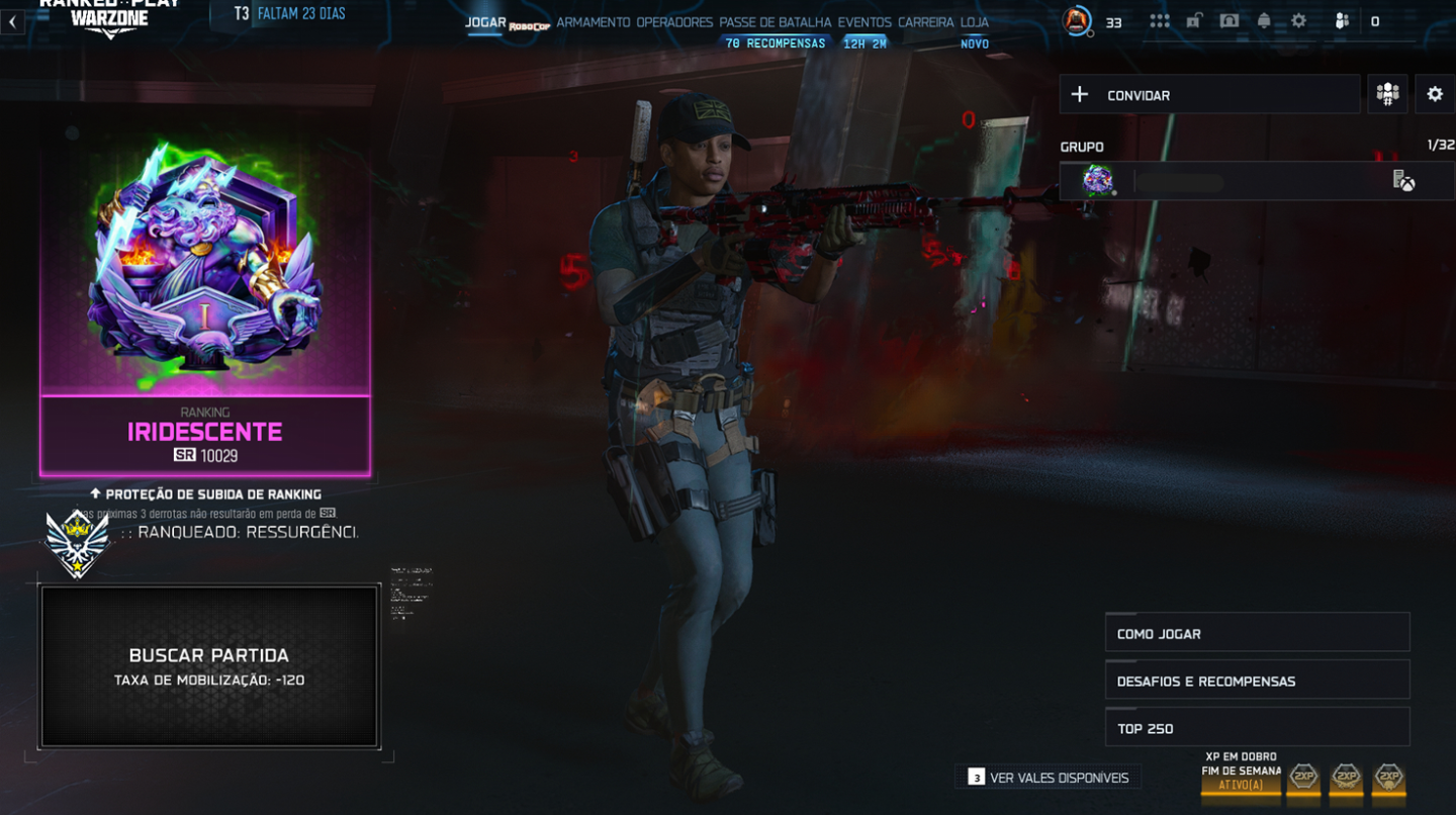 CONTAS WARZONE - CONTA BO7 NIVEL 55 E CAMUFLAGEM - RANKED - FULL ACESSO