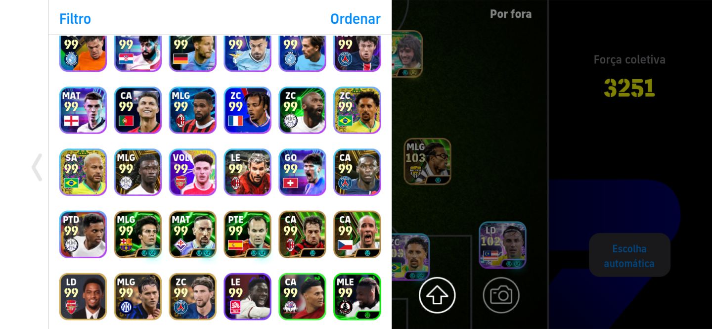 CONTA EFOOTEBOL NEYMAR OLÍMPICO, BEST 109, CR7 107