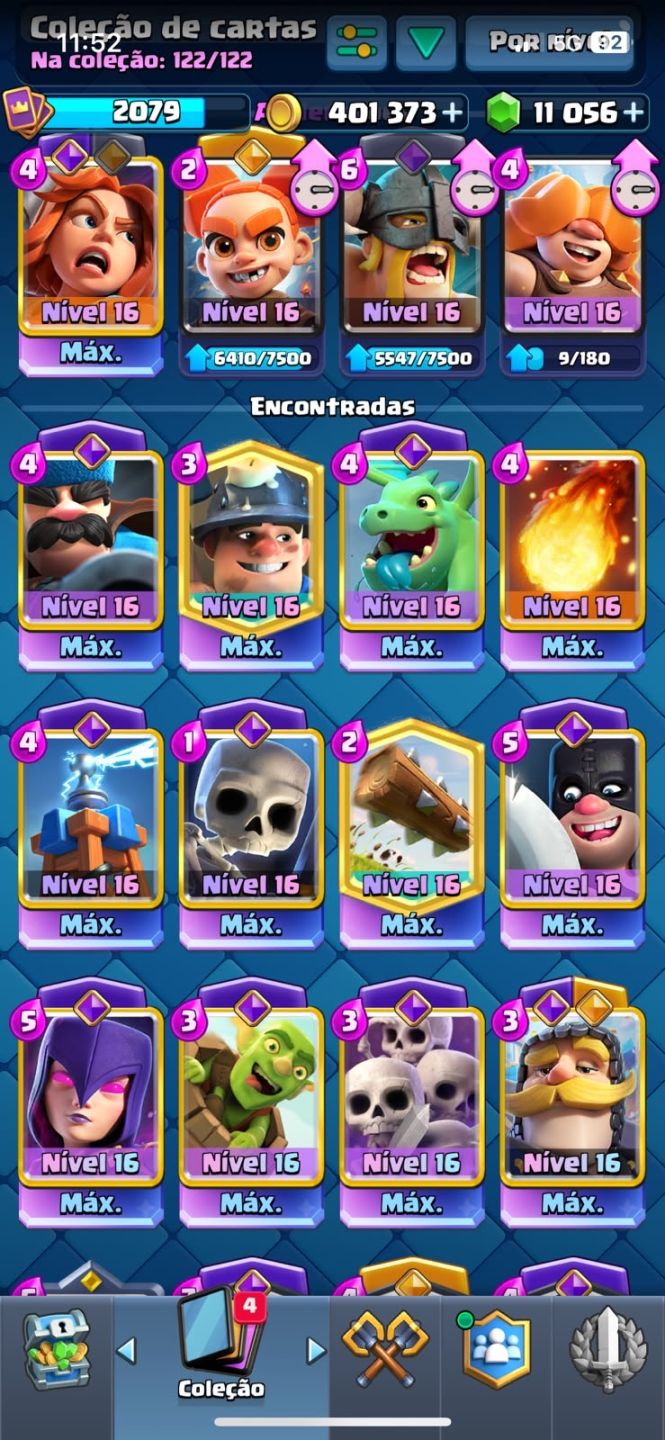 Conta Clash Royale (Todas cartas do game, 11k de gemas, 13090troféus)