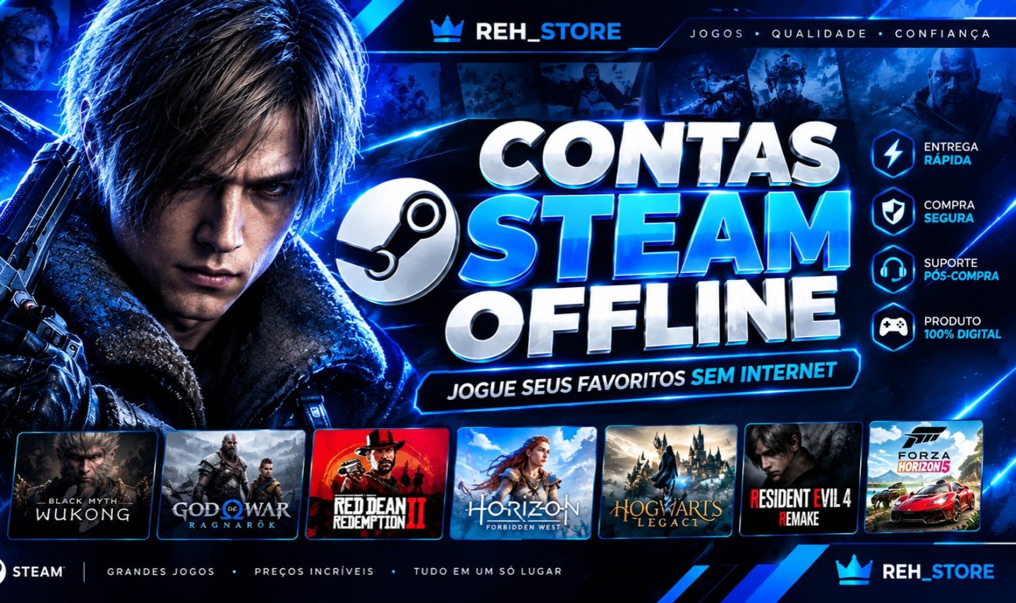 CONTA STEAM OFFLINE | JOGUE MAIS PAGANDO MENOS! | ENTREGA RÁPIDA