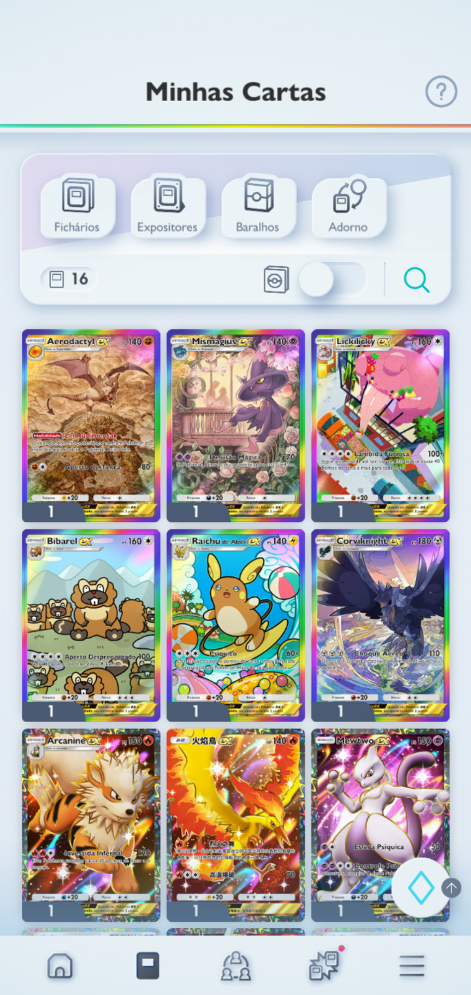 Conta Pokémon TCG - NV 40 com 3 cartas douradas e muitos Shinys, FA e mais!