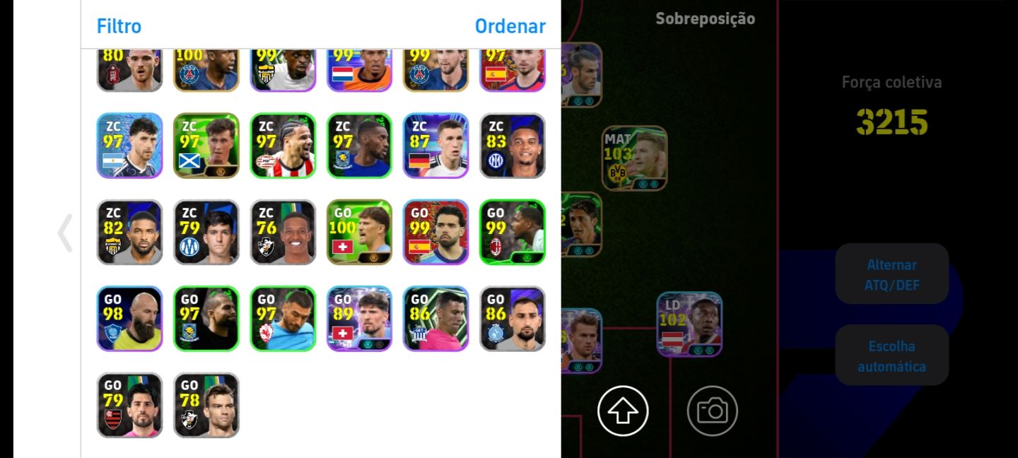 Conta efootbal 3215 com bale 106, ronaldinho 104 e muito mais (Valor negociável)