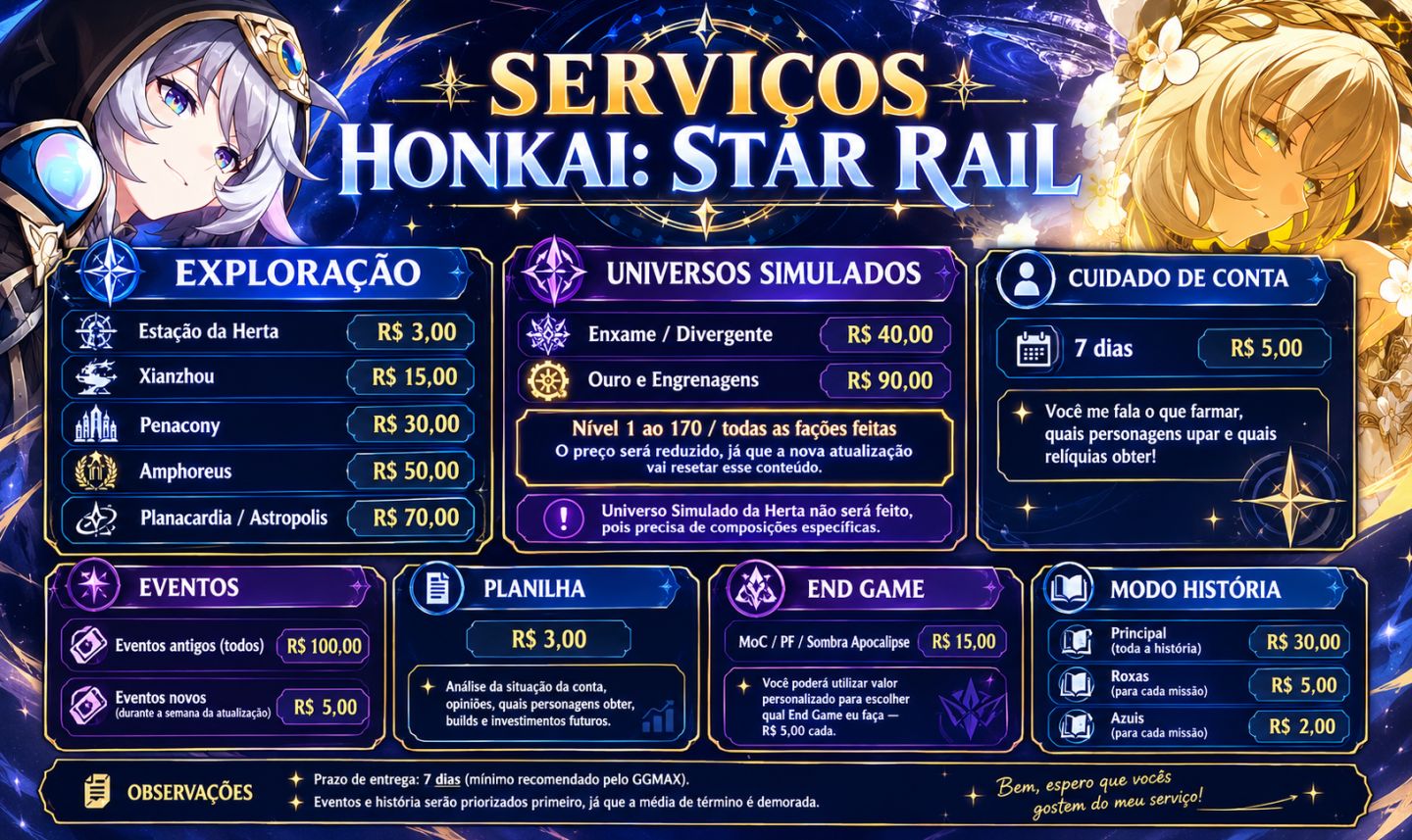 SERVIÇOS HONKAI STAR RAIL