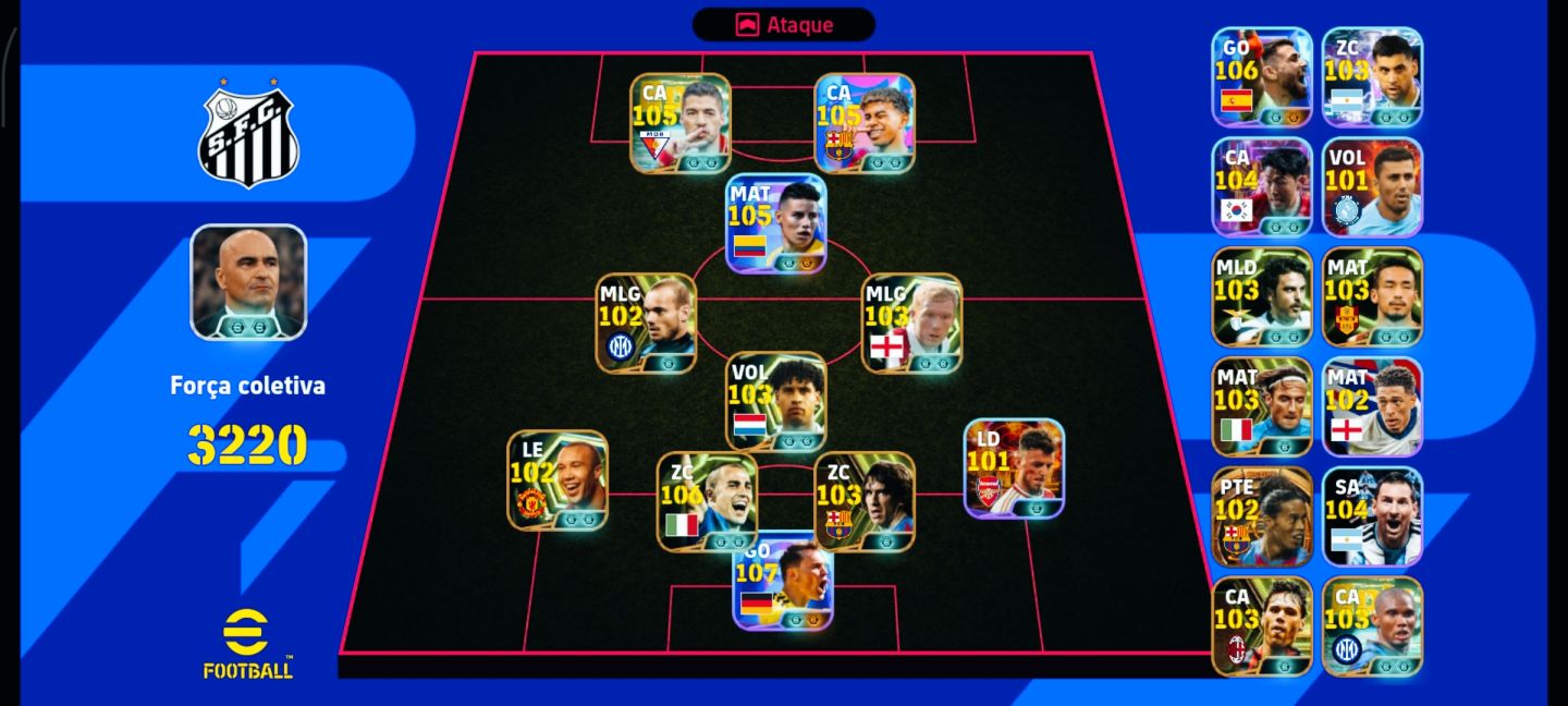 CONTA DE EFOOTBALL COM FORÇA 3220 PRA SAIR LOGO!!!
