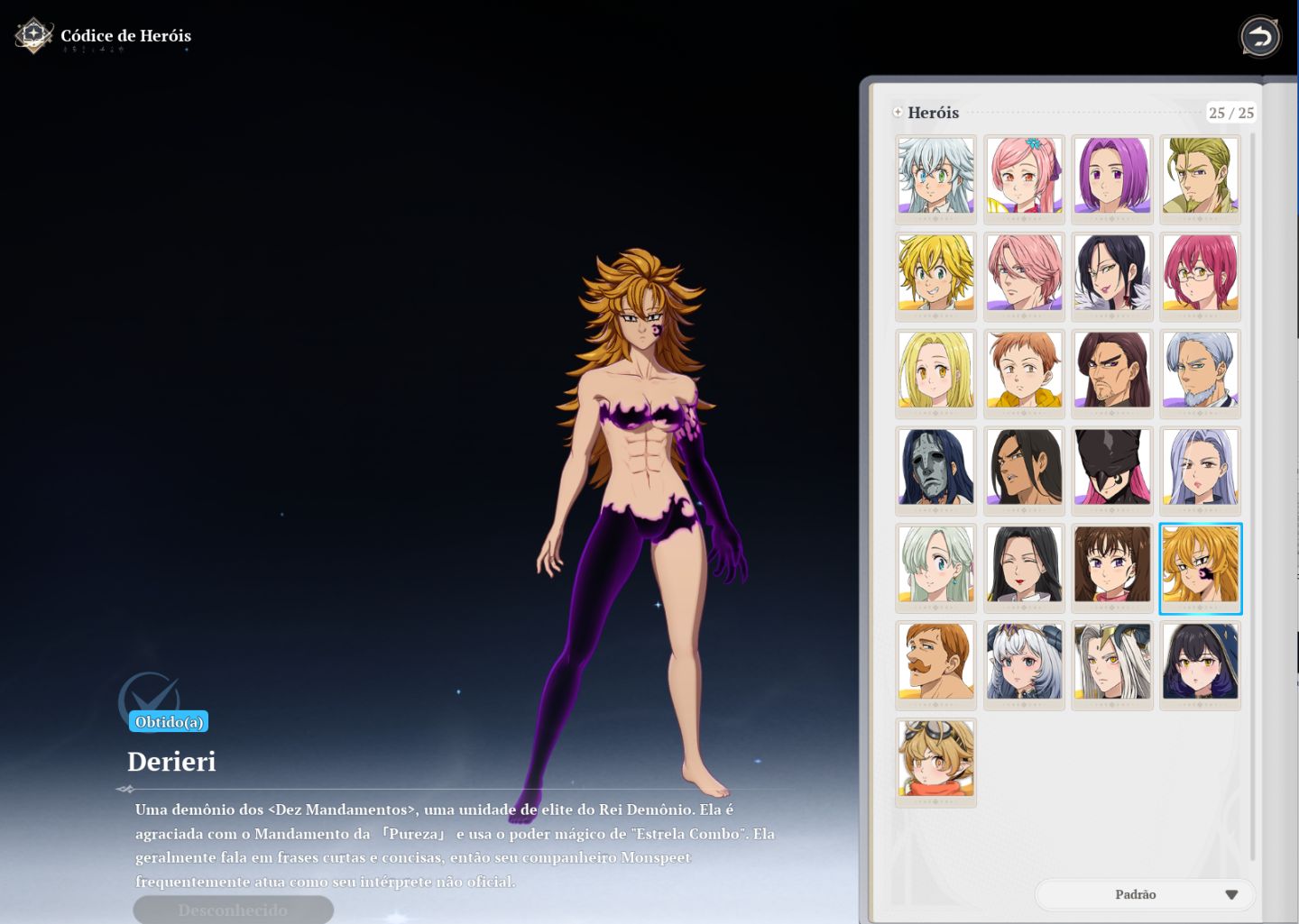 Conta 7DS Origin, todos os personagens até o momento