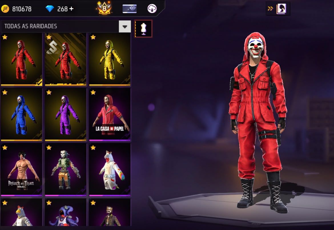 Conta Free Fire com Primeiro Terceiro Setimo Passe Ragnarok Mestre S6 S7 Prime 8