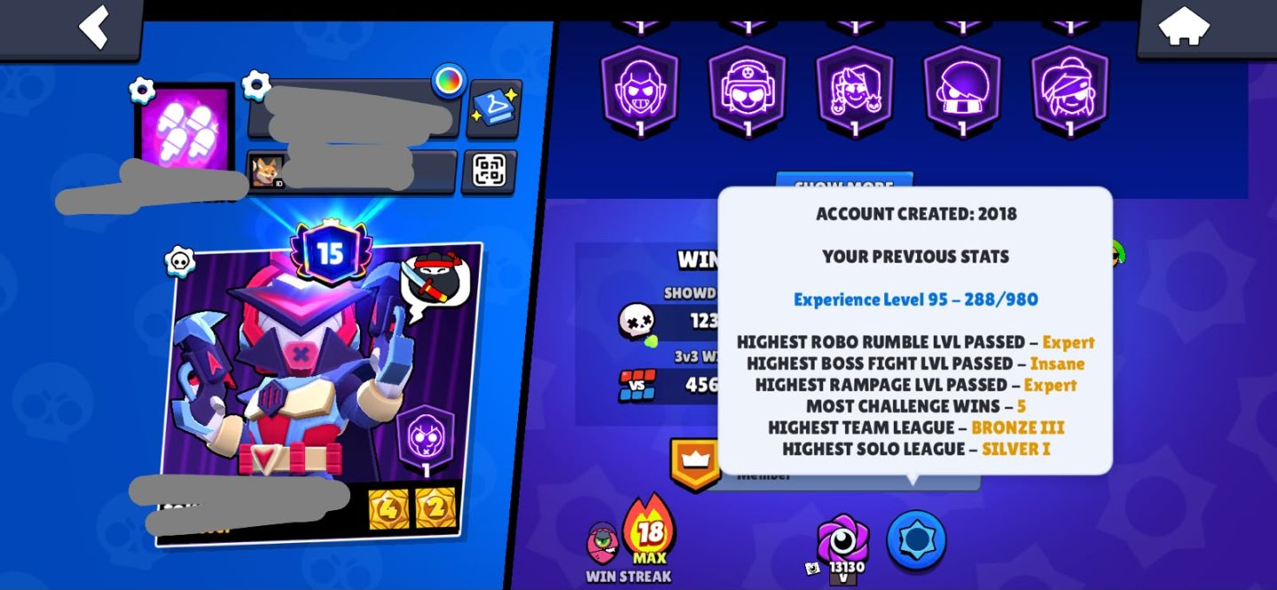 Conta de brawl stars com shelly estelar/Rico old/barley mago/papai mike
