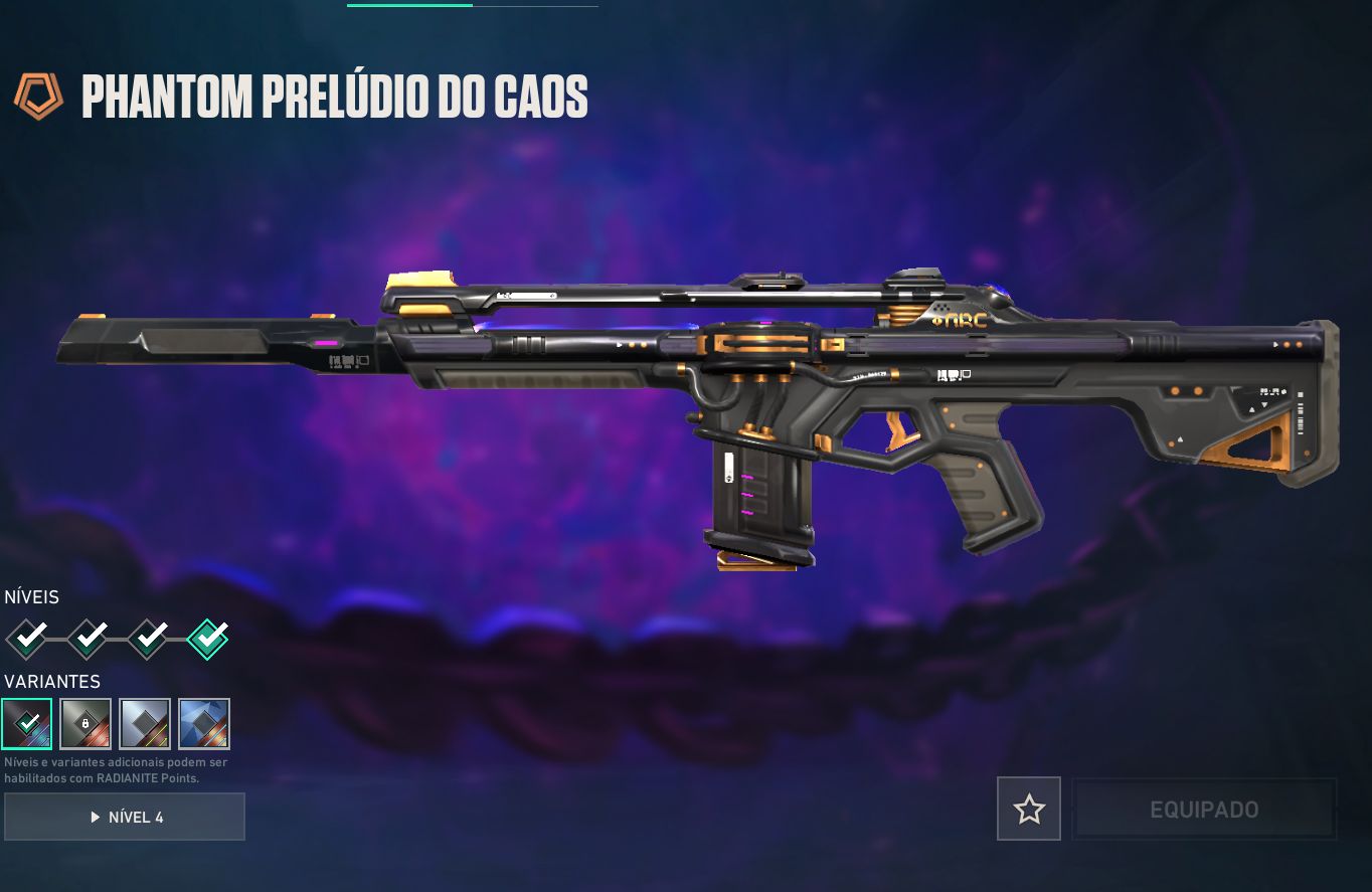 Conta valorant com4 vandal, 2 phantom, 1 faca, 2 guardian, 1 buldogg, 1 op, etc.