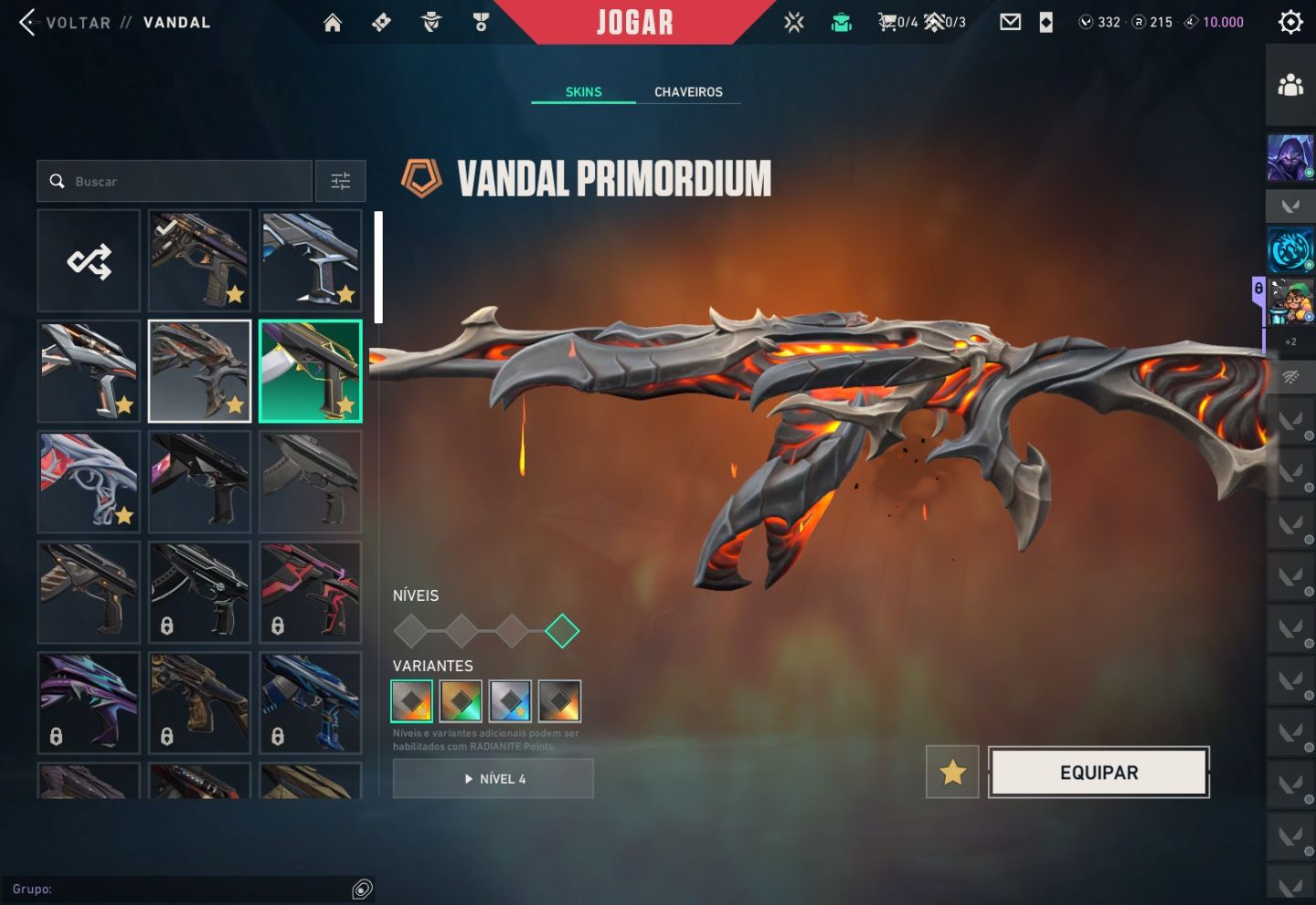 CONTA VALORANT 20+ SKINS | LVL 276 | ASCENDENTE 2