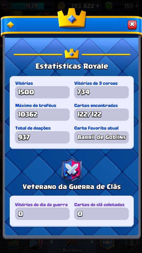 Clash Royale | 10.362 Troféus + 11 Evoluções + 4 Heróis | Acesso Total
