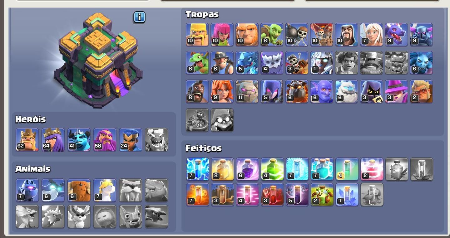 Conta Clash of Clans centro da vila 14