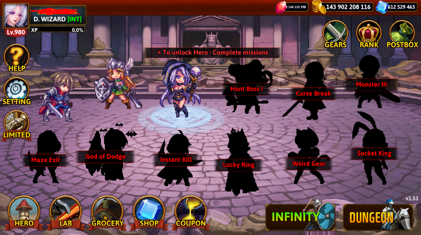 DARKSIDE DUNGEON - ROGUELIKE RPG | OURO + DIAMANTES + LEVEL + UP FORÇA | ANDROID