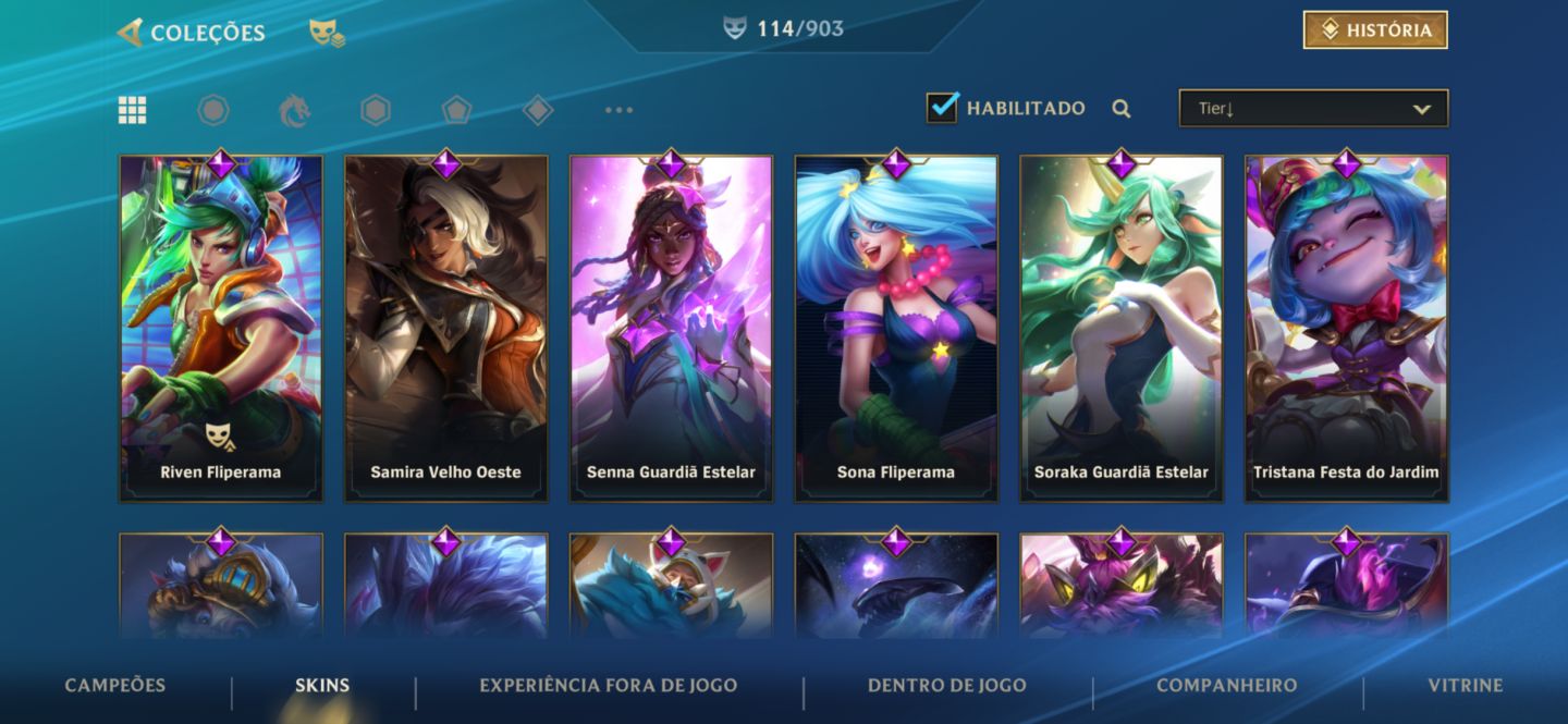 Conta Wild Rift ex desafiante com 114 skins, main adc