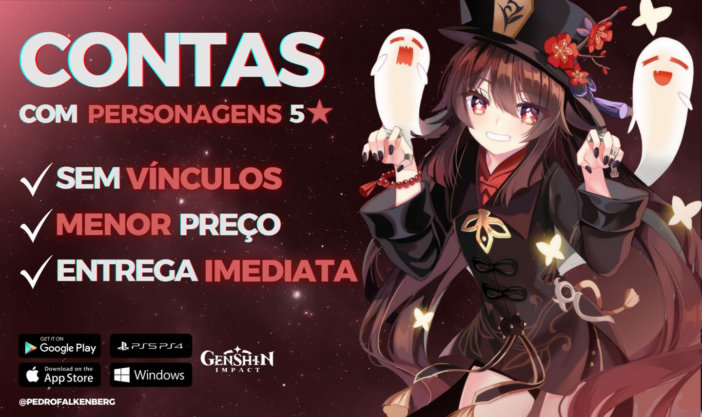 PROMO!! GENSHIN IMPACT PACK DE CONTAS PERSONALIZADAS COM PERSONAGENS 5 ESTRELAS