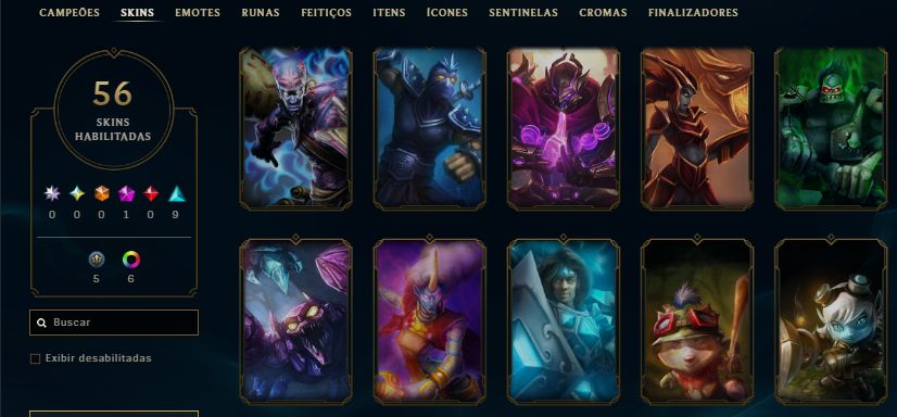 CONTA PLATINA / VEIGAR CRIPTA DE MAGMA / KHAZIX ESTRELA NEGRA / 16 SKINS /14KEA