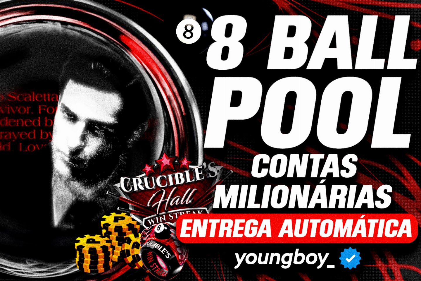 [MENOR PREÇO] - CONTAS 8 BALL POOL COM FICHAS/TACO/CASH - [ENTREGA AUTOMÁTICA]