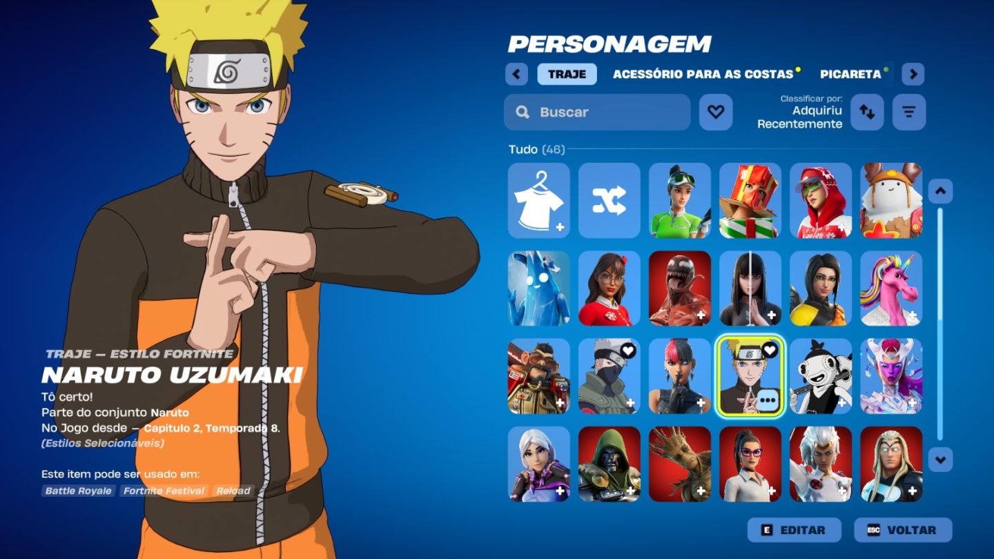CONTA DE FORTNITE COM 44 SKINS | Kakashi Hatake | PROMOÇÃO!