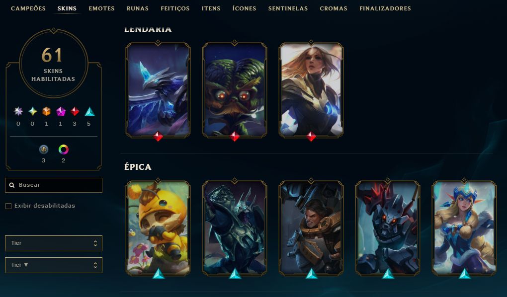 [Entrega Automática] Conta Lol Ouro, 61 Skins, com Skins Ultimate, Mítica