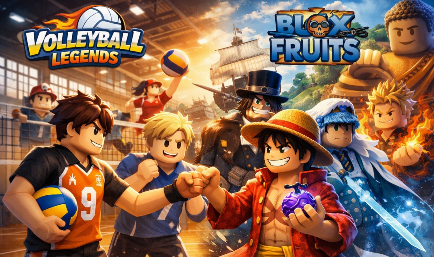 Conta de Roblox Blox fruits e Volleyball Legends, 5K DE ROBUX GASTADOS