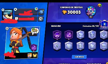 CONTA BRAWL STARS OG 2018 | 30K TROFÉUS | SHELLY ESTELAR + RICOCHET