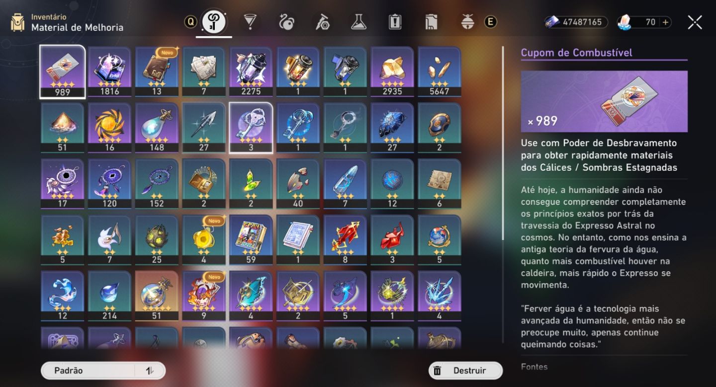 CONTA END GAME HONKAI STAR RAIL COM 53 CINCO ESTRELAS AO TODO
