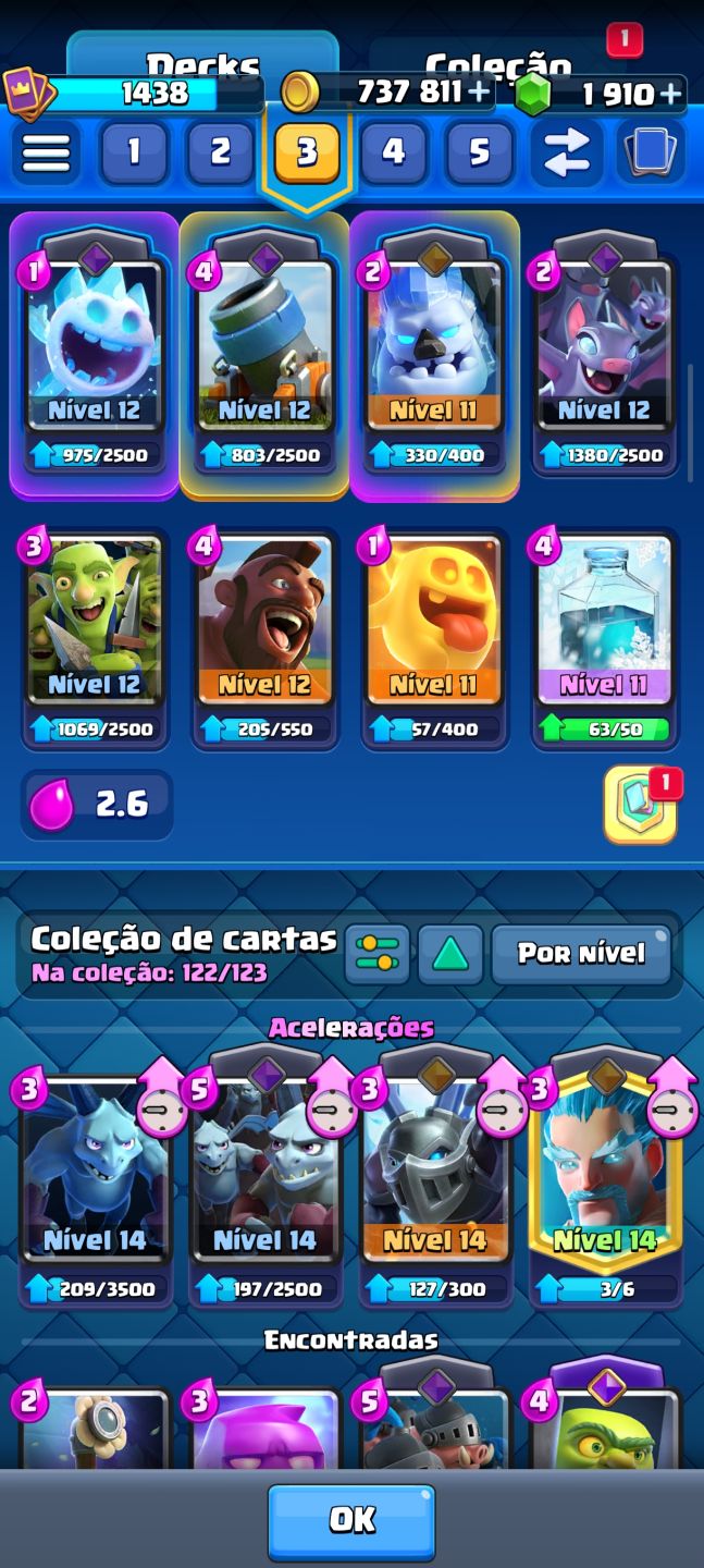 Conta de Clash Royale 10k troféus com muitas gemas