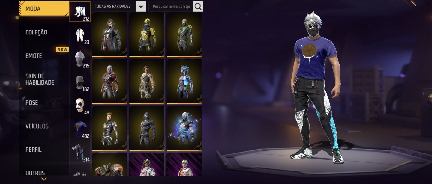 Conta de Free Fire muito rara, cm muitas skins raras