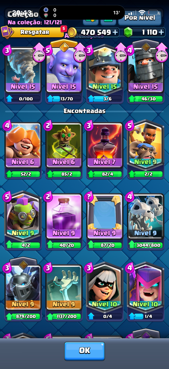 Conta de Clash Royale, negocio valor, possui quase todas as cartas, e arena alta