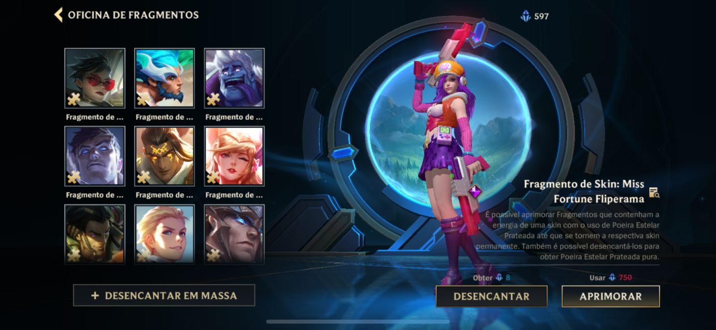 Conta wild rift com essências laranjas