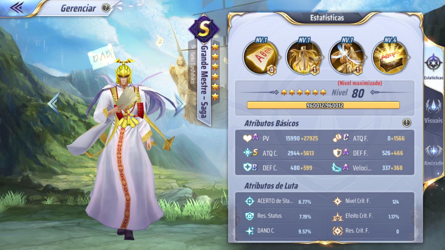 Conta Saint Seiya Awakening A-150