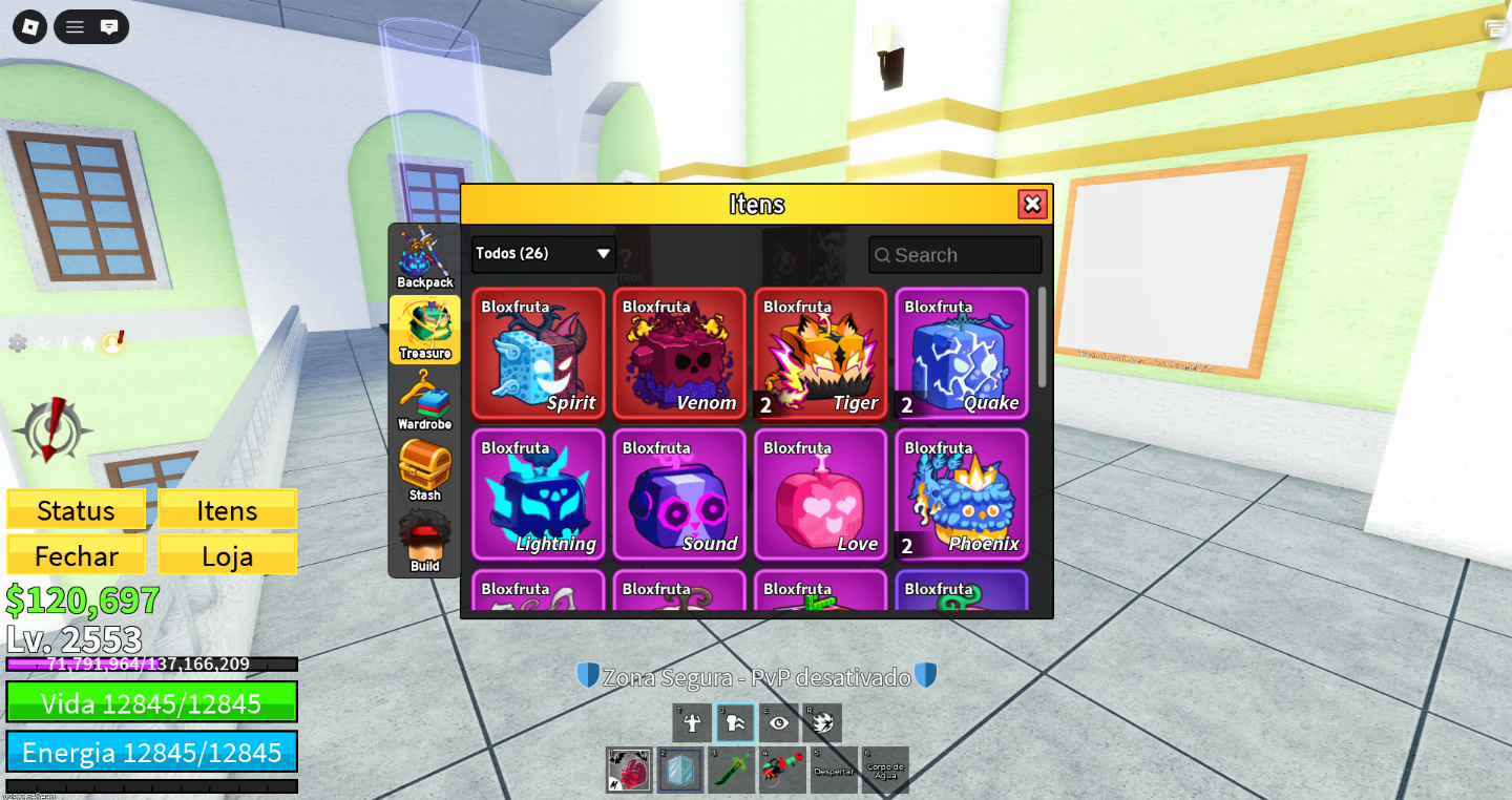 Conta try hard de blox fruits e outros jogos com quase 1000 robux.