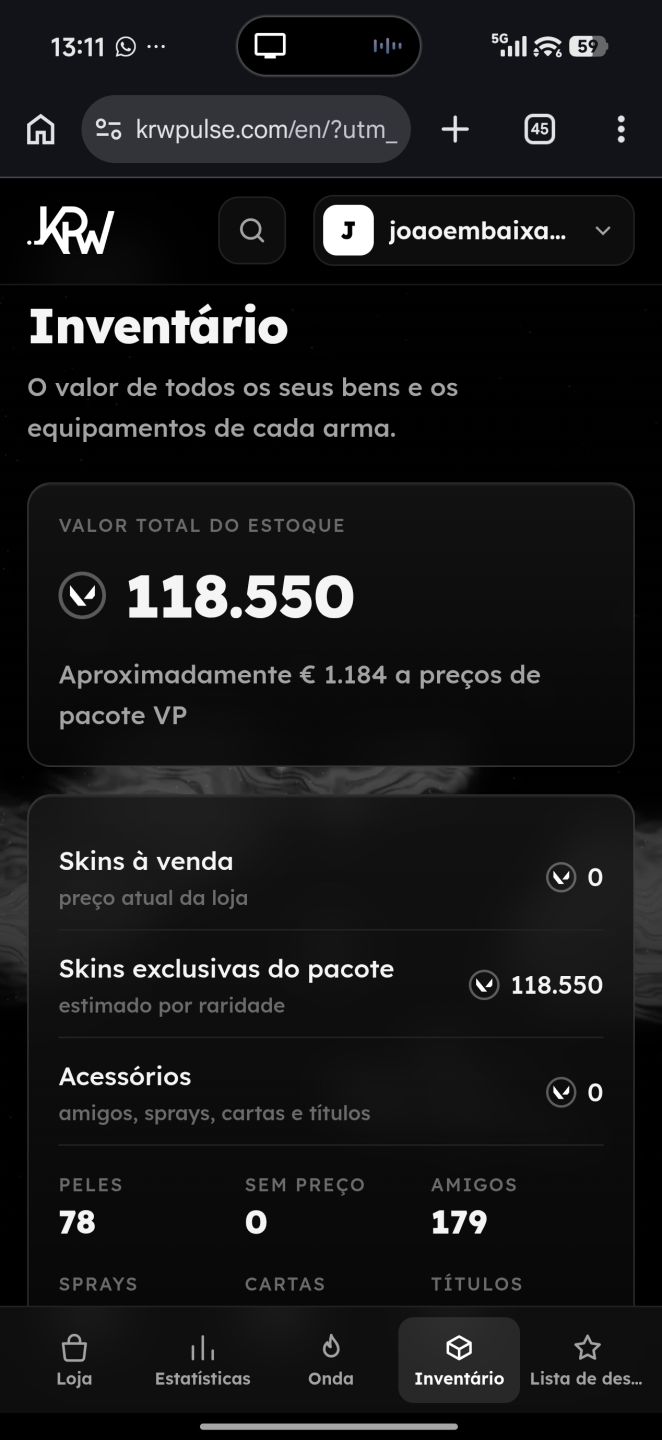 Conta ValorAnt BETA com muitas skins
