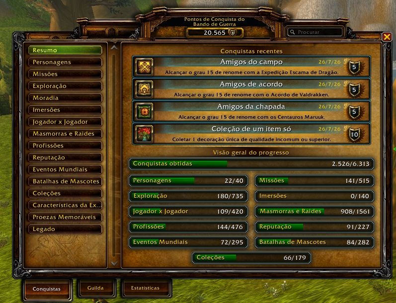 Conta de WoW antiga (MUITAS MONTS RARAS E DA LOJA, 20.5k de achieve, 860 PETS)