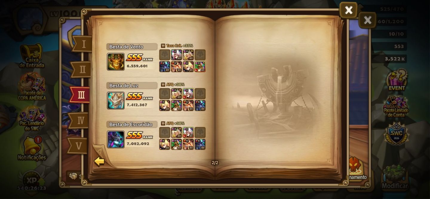 Triple LD - Summoners War- Ongyuki, Hilda e Liliana PVE feito