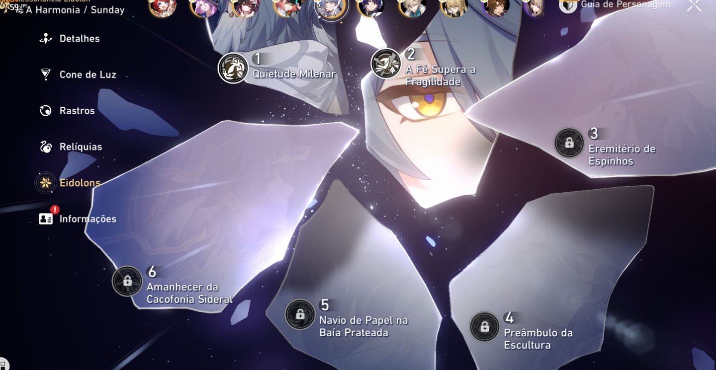 Conta WHALE de star rail. 6 personagens E6 LIMITADOS