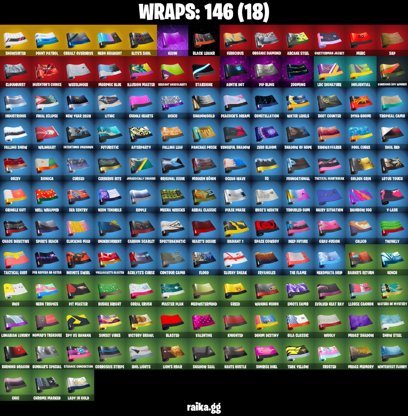 131 Skins - Gold midas, Foice, Lara croft, 30 Skins de loja (E-mail alterável)