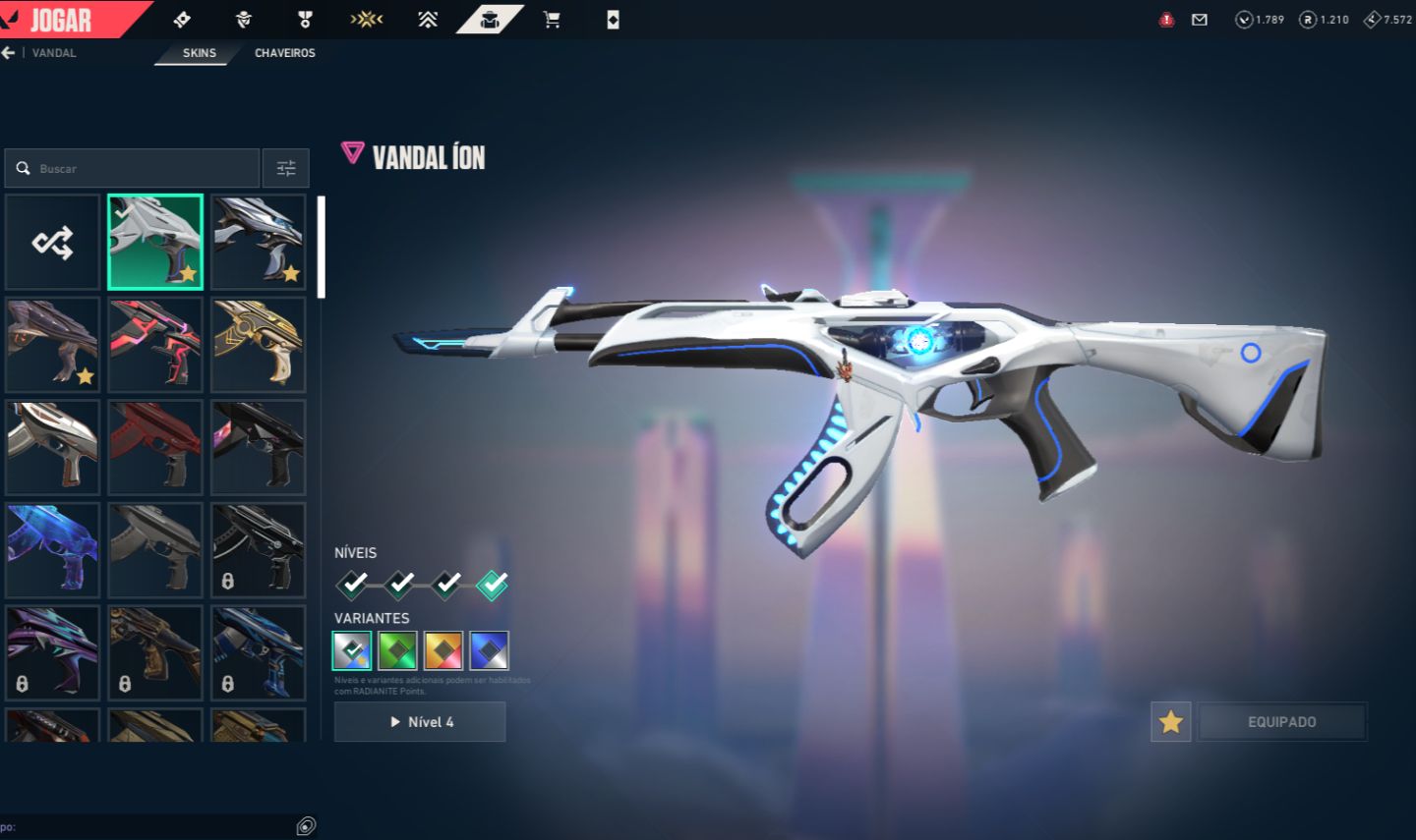 Conta de valorant varias skins, mas de 1250 gastos