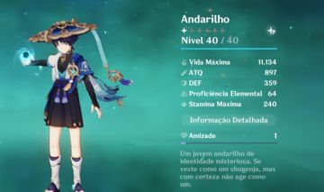 Conta de genshin com Wanderer+ biss