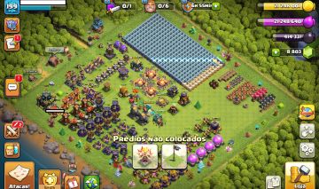 [CV17] Clash of Clans Nível 199 6 Construtor 8.803 Gemas 13 Skins + Paisagem!