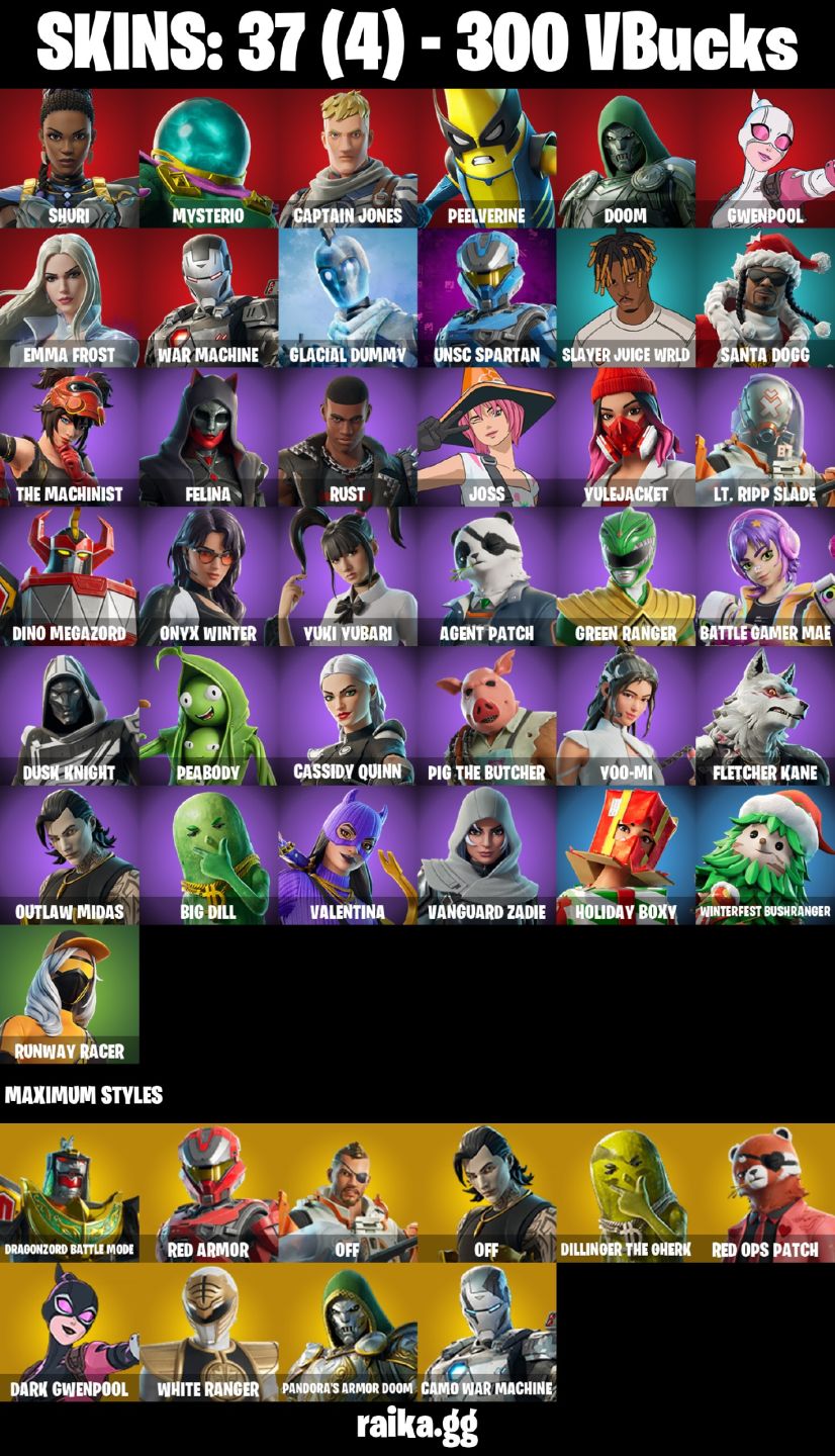 CONTA FORTNITE COM 37 SKINS SHURI/FELINA/AGENT PATCH/YOO-MI/VALENTINA/BIG DILL