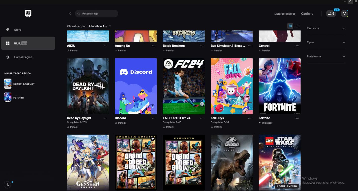 Conta fortnite full acesso com salve o mundo fundador e mais jogos