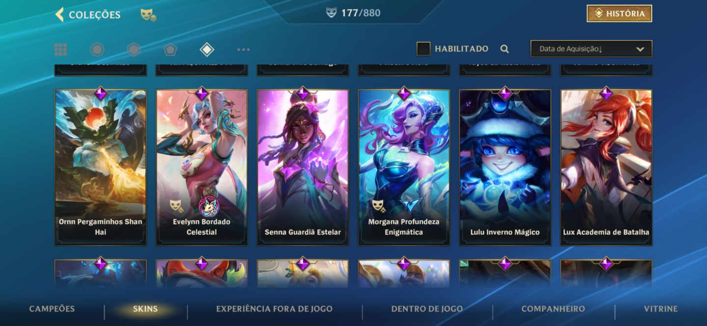 CONTA WILD RIFT, 180 SKINS INCLUINDO LIMITADAS, EX CHALLENGER