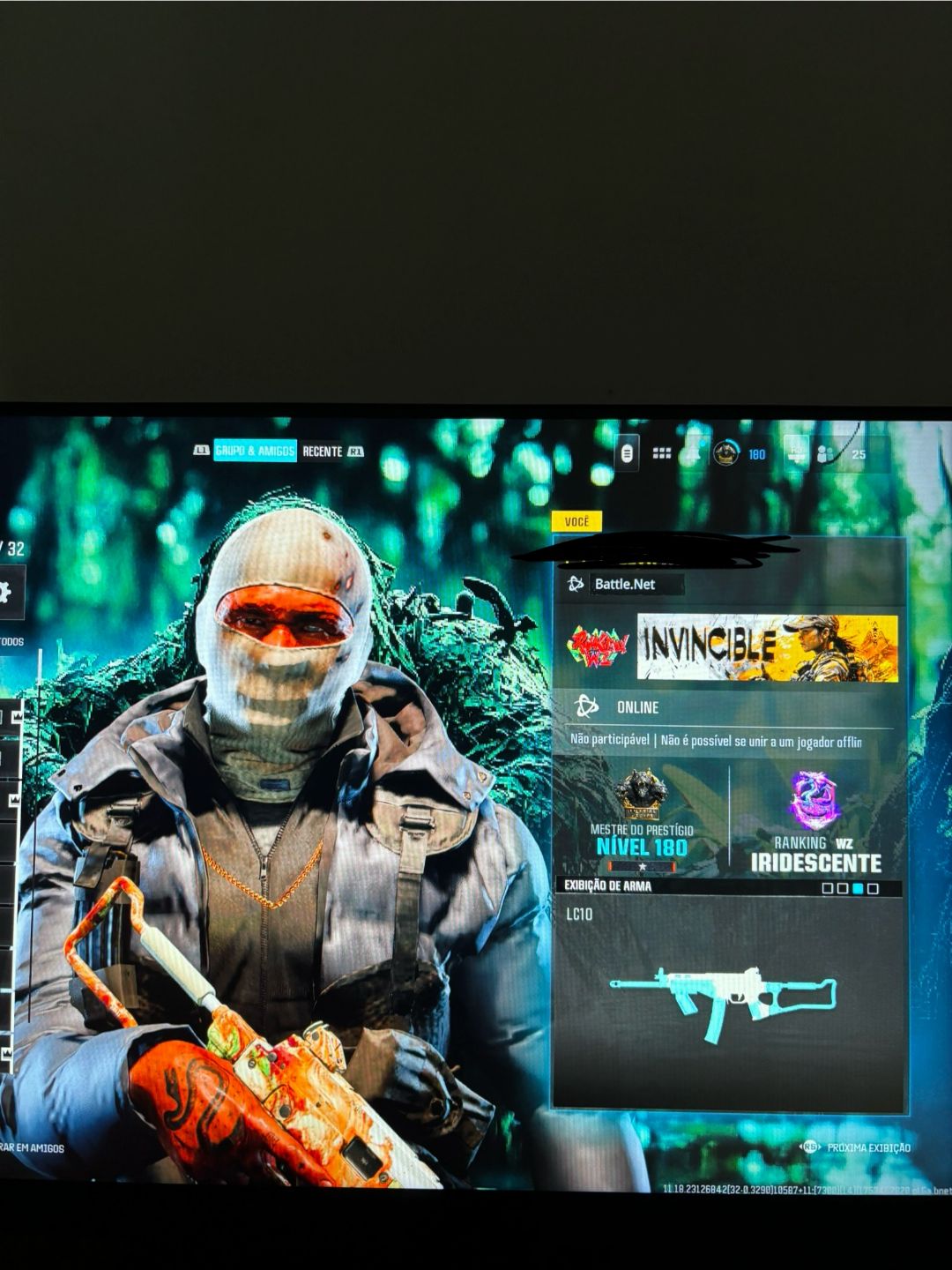 Conta warzone iridescente, prestige master nvl. 180