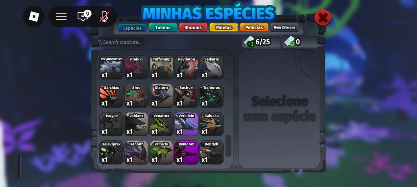 Criaturas, tokens, paletas, etc creatures of sonaria