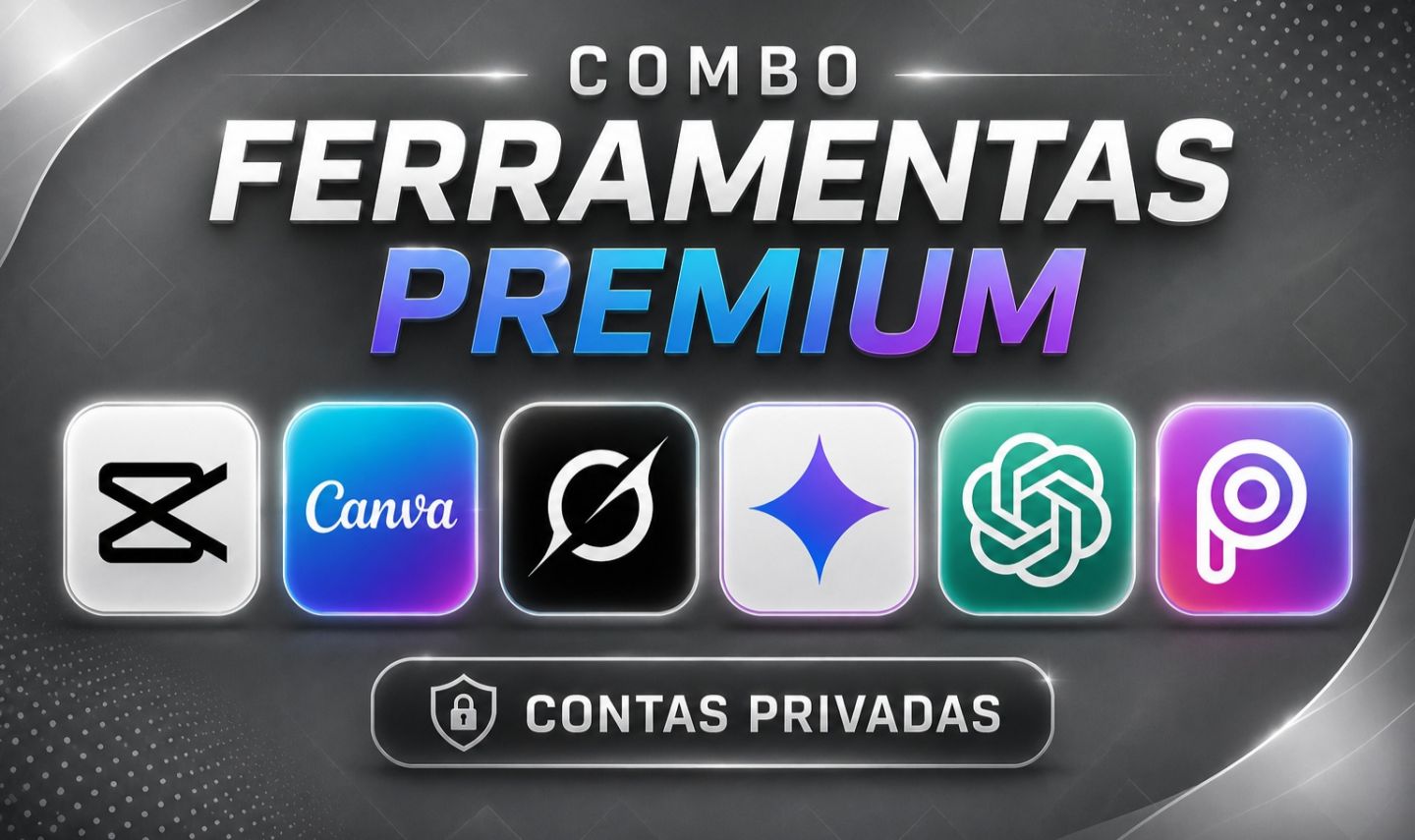 CHATGPT PLUS + SUPERGROK + GEMINI PRO + CAPCUT PRO + PICSART PRO + CANVA