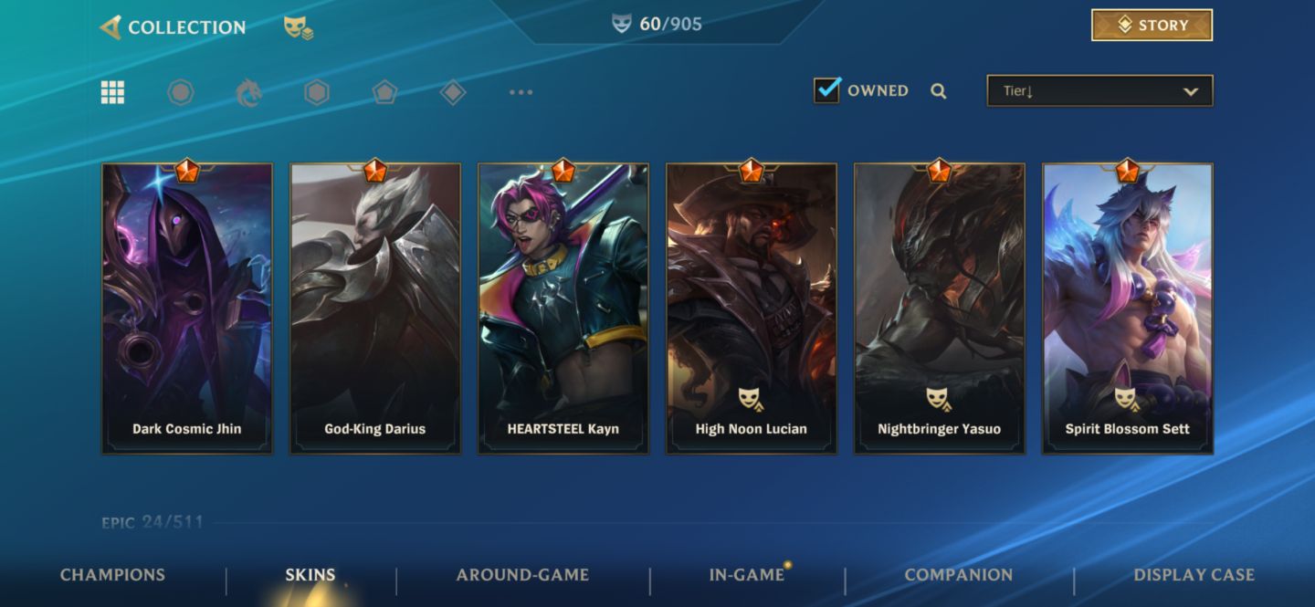 Conta Mestre com 60 Skins !