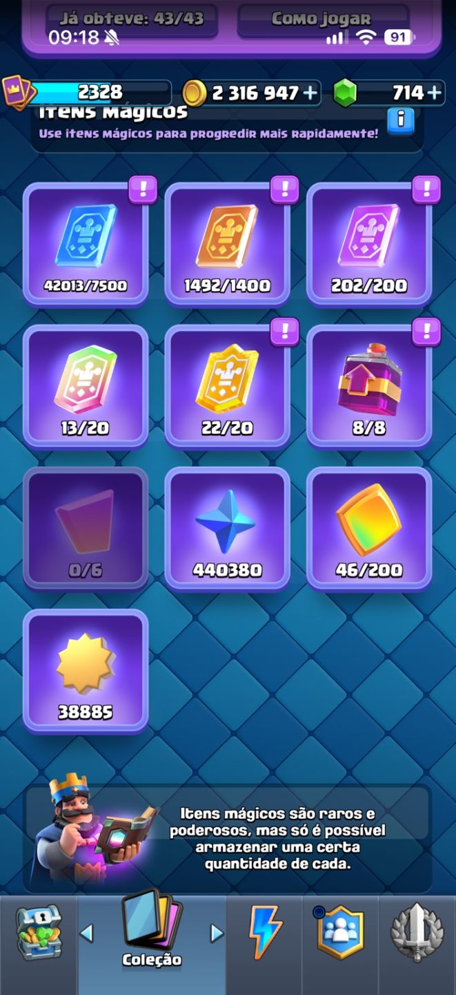 CLASH ROYALE | CONTA FULL MAX 16 | 123/123 CARTAS | 43/43 EVOLUÇÕES | 172 EMOTES