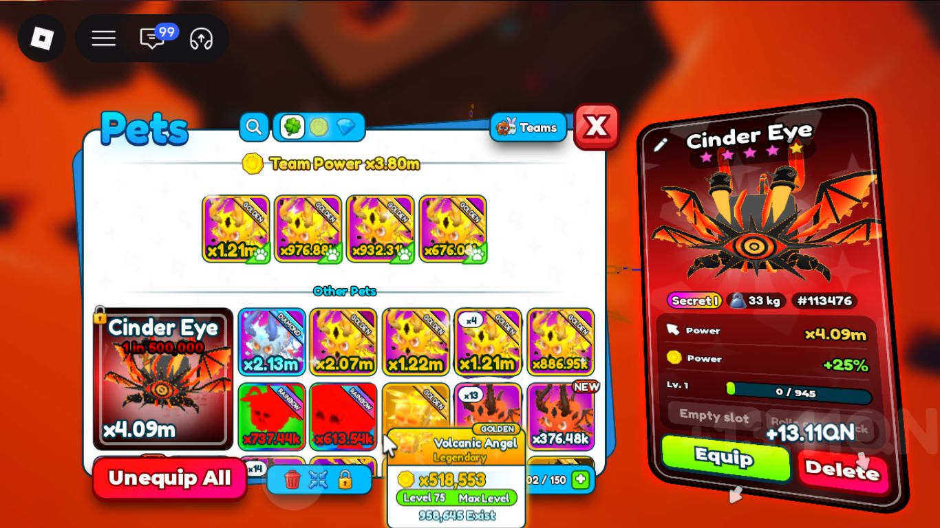 SECRET CINDER EYE 4.09M POWER | RARO DEMAIS!