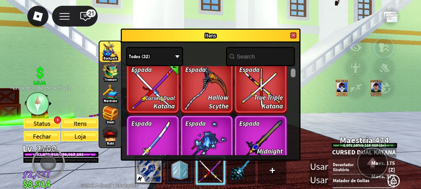 CONTA DE BLOX FRUITS COM PORTAL PERM ICE PERM E GAME PASSES E KING LEGACY MT BOA
